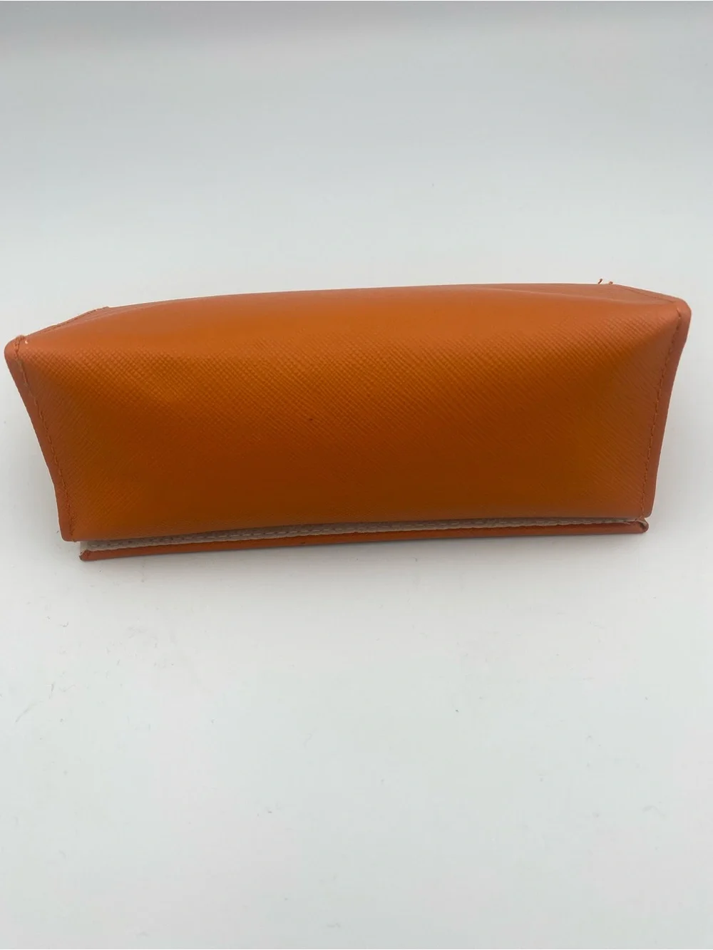 Tory Burch Orange Saffiano Continental new eyeglass case with Gold Logo